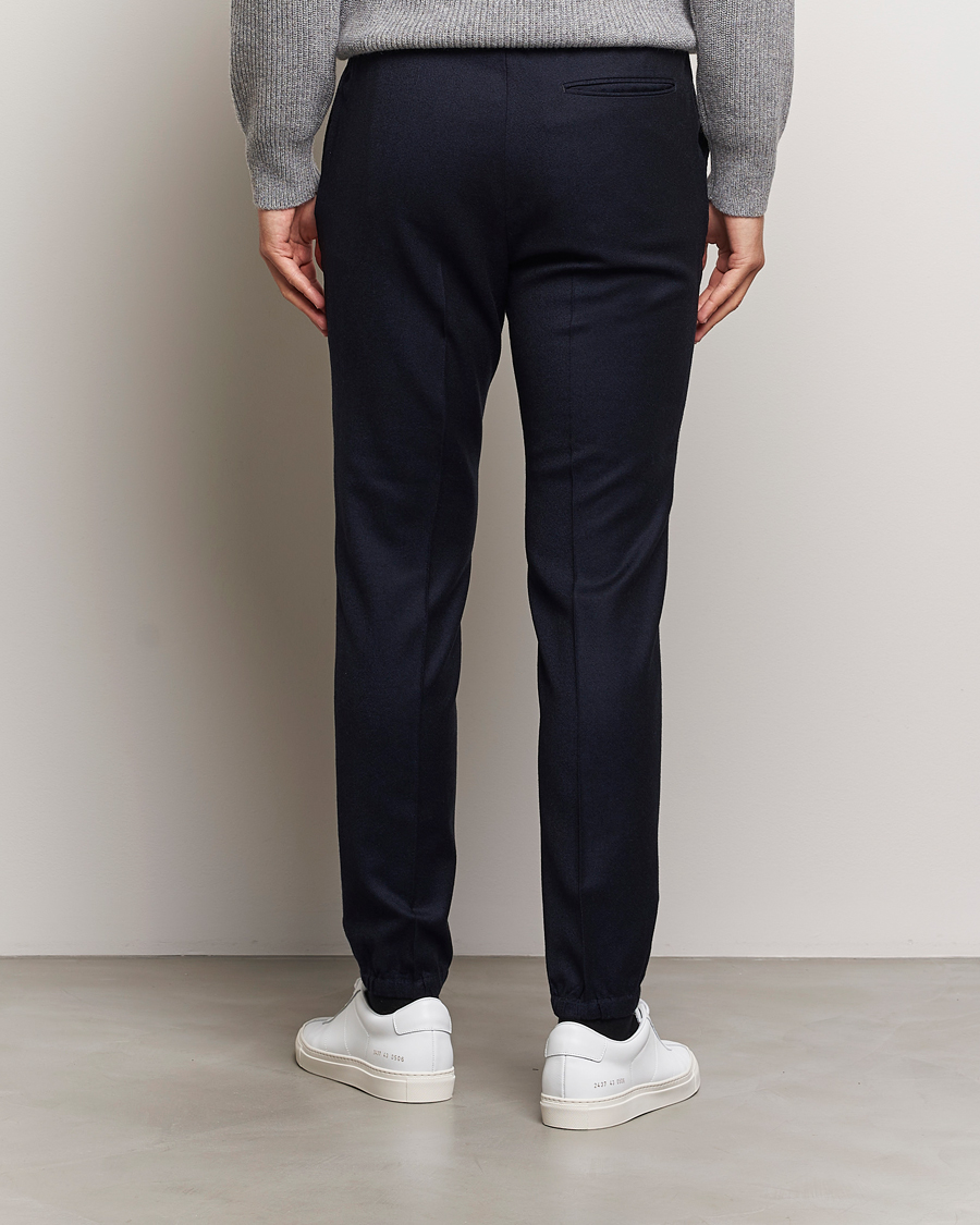 Heren | Broeken | Zegna | Techmerino Flannel Drawstring Pants Navy