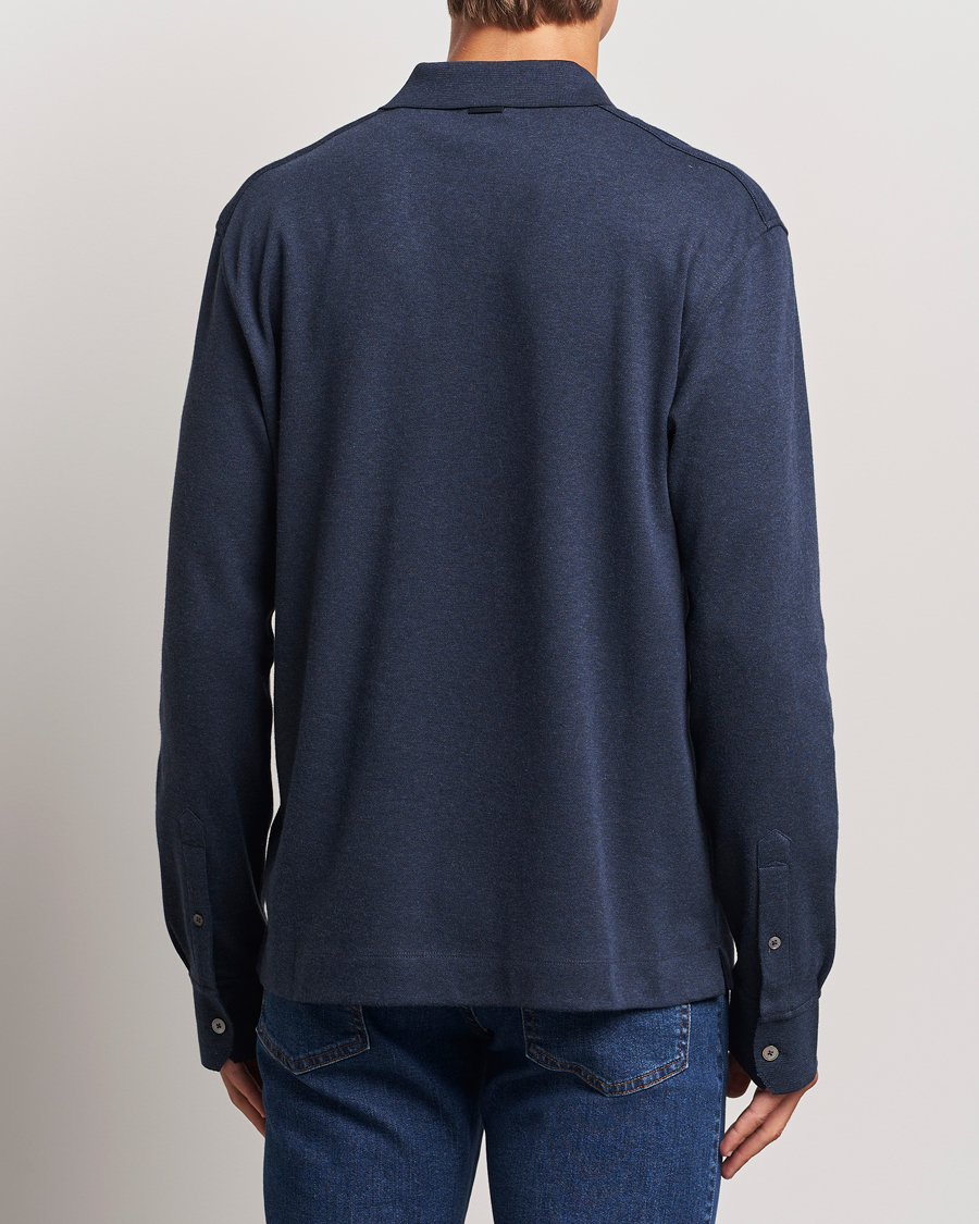 Heren | Truien | Zegna | Soft Cotton Long Sleeve Polo Navy