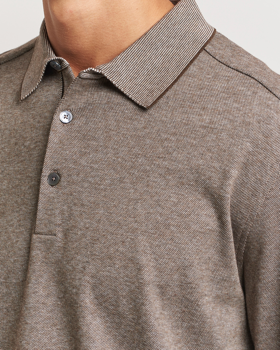 Heren | Truien | Zegna | Soft Cotton Long Sleeve Polo Beige