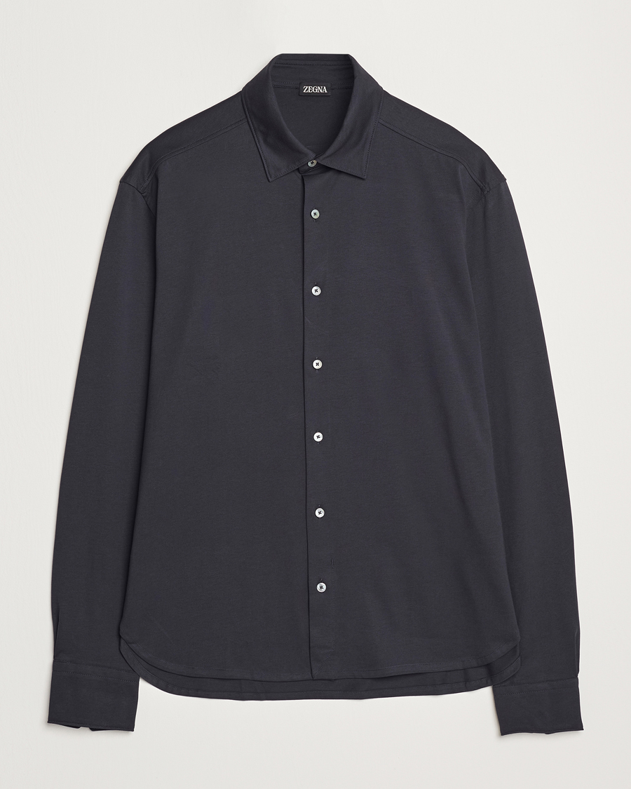 Heren | Overhemden | Zegna | Cotton Jersey Shirt Navy