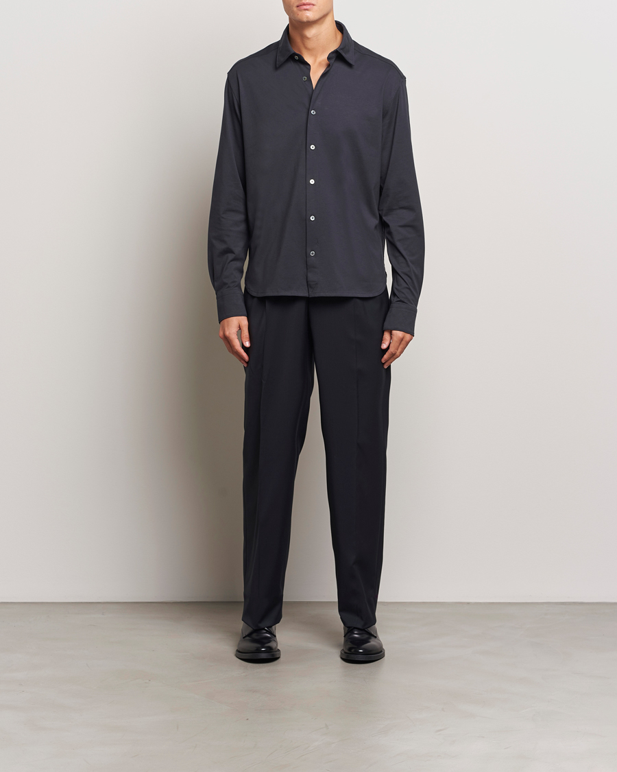 Heren | Overhemden | Zegna | Cotton Jersey Shirt Navy
