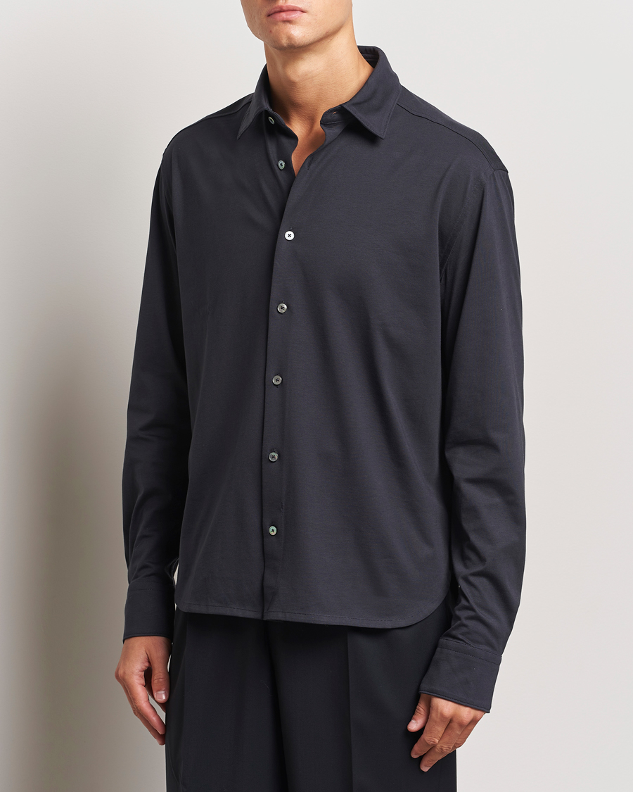 Heren | Overhemden | Zegna | Cotton Jersey Shirt Navy