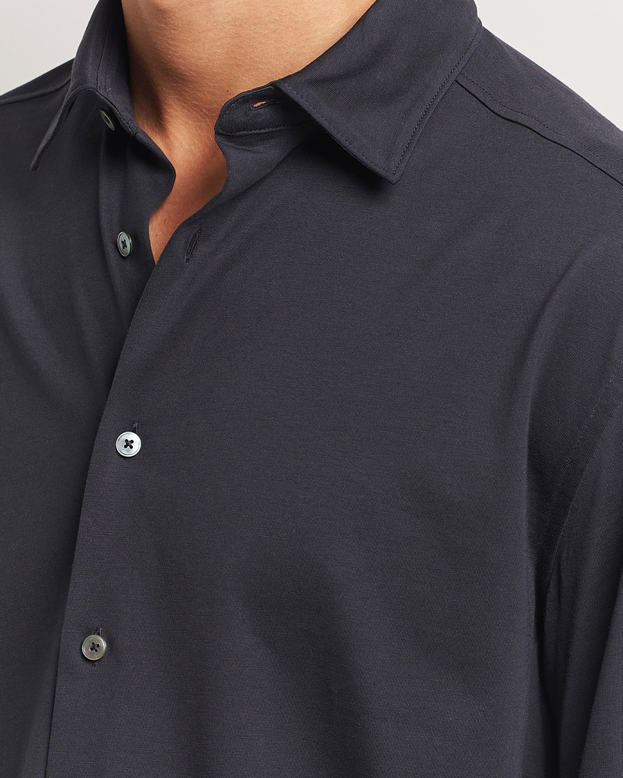 Heren | Overhemden | Zegna | Cotton Jersey Shirt Navy