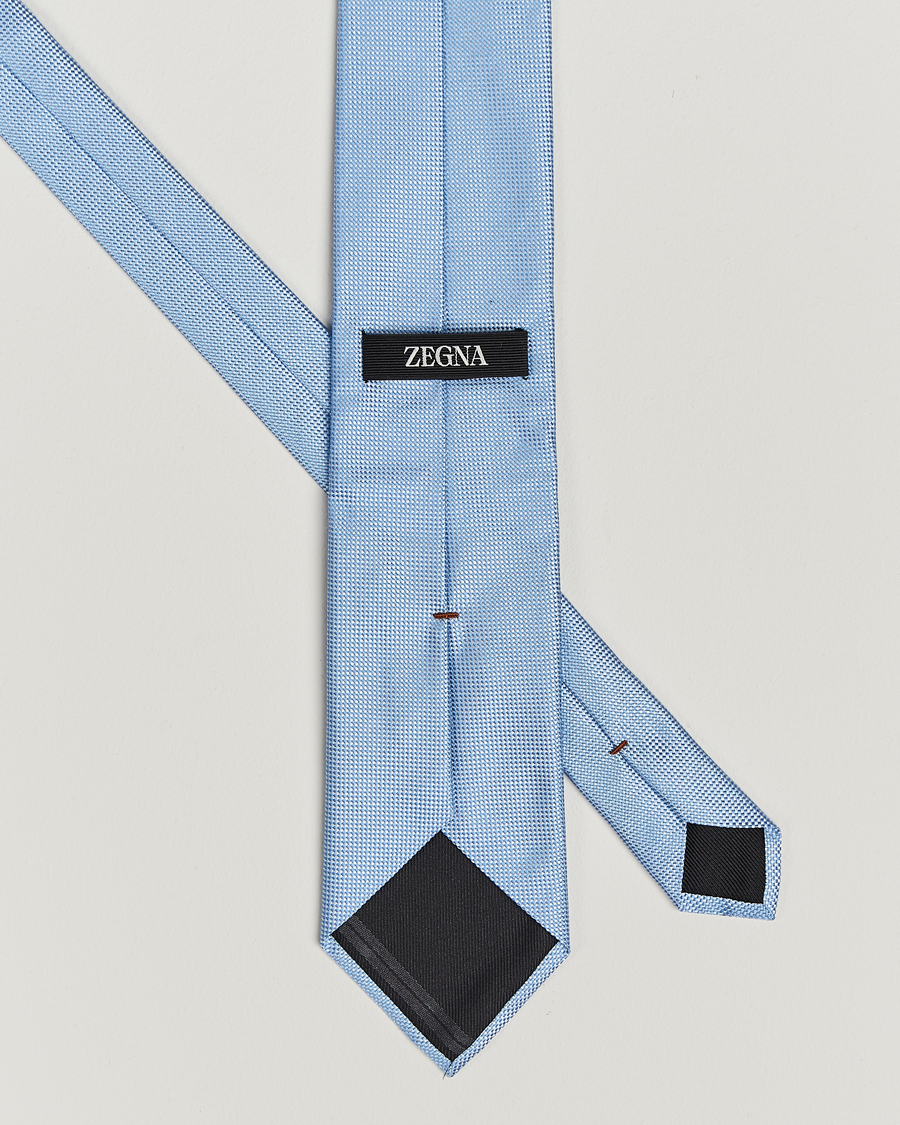 Heren | Zegna Micro Structure Silk Tie Light Blue | Zegna | Micro Structure Silk Tie Light Blue