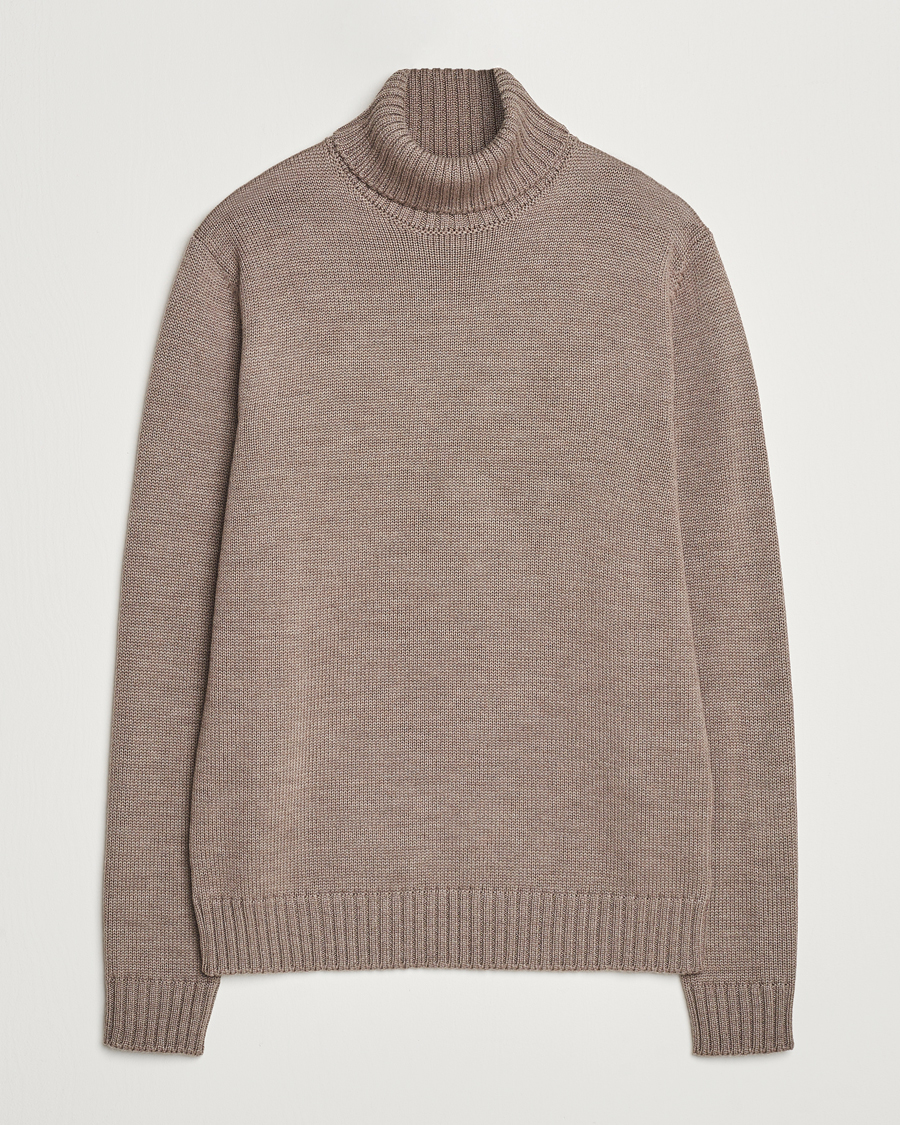 Heren | Truien | Zanone | Virgin Merino Wool Rollneck Taupe