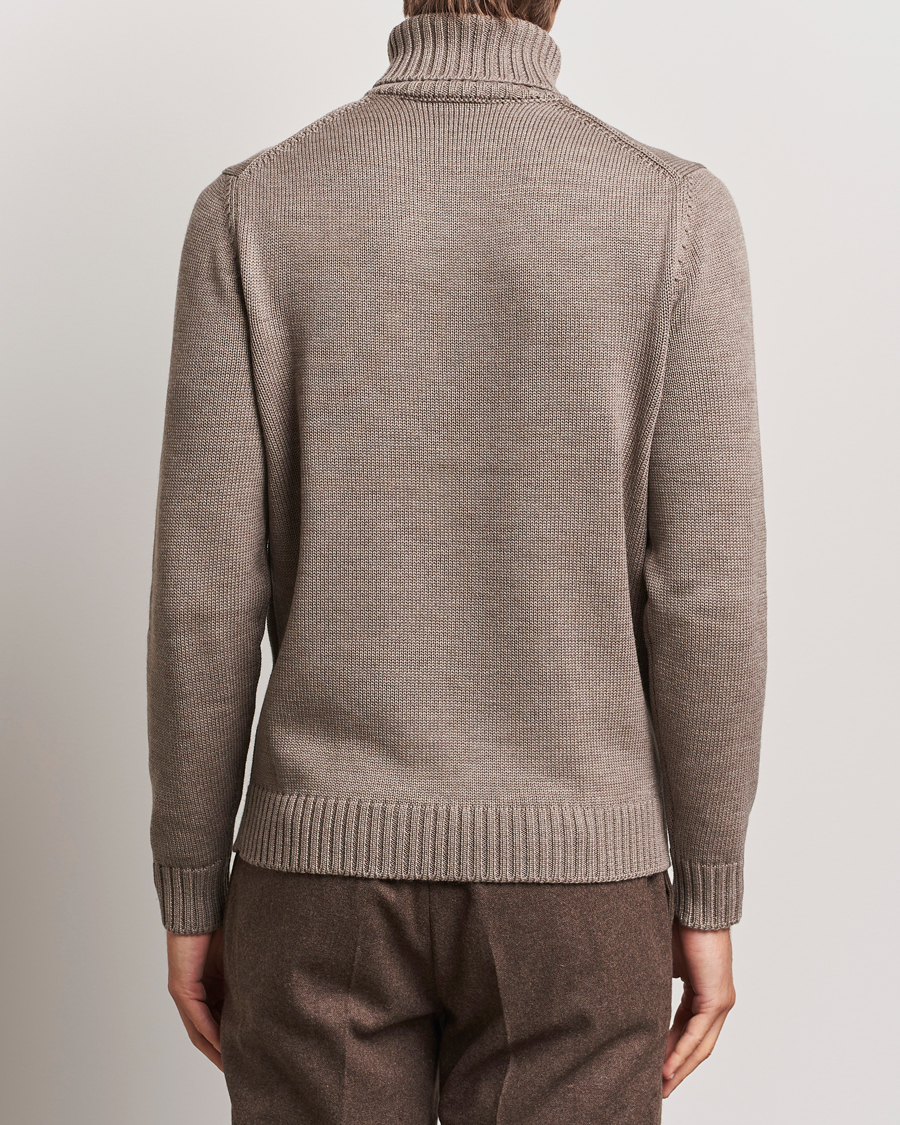 Heren | Truien | Zanone | Virgin Merino Wool Rollneck Taupe