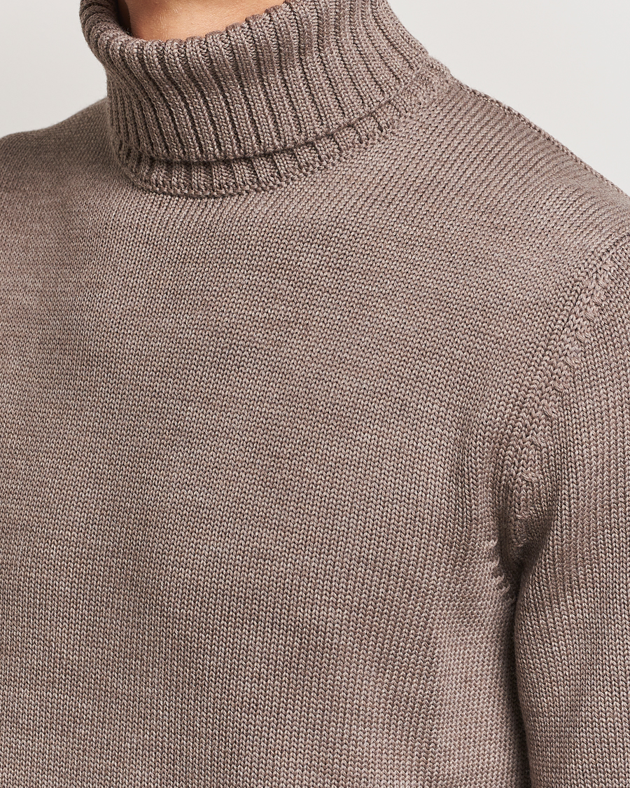 Heren | Truien | Zanone | Virgin Merino Wool Rollneck Taupe