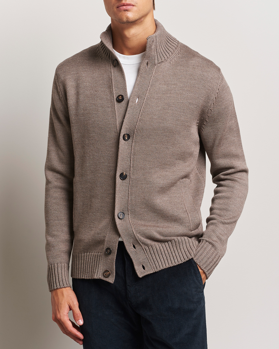 Heren | Truien | Zanone | Virgin Merino Wool Chioto Cardigan Taupe