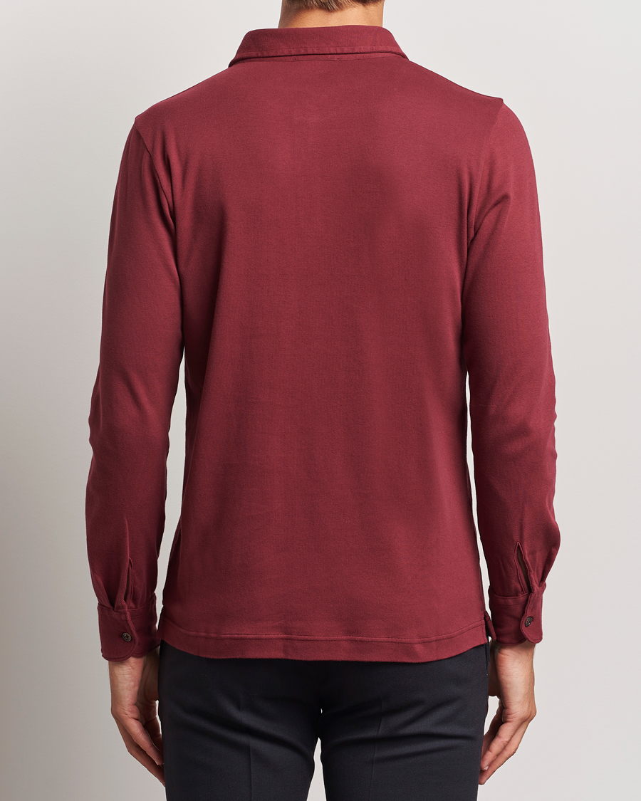 Heren | Truien | Zanone | Heavy Jersey Long Sleeve Polo Bordeaux