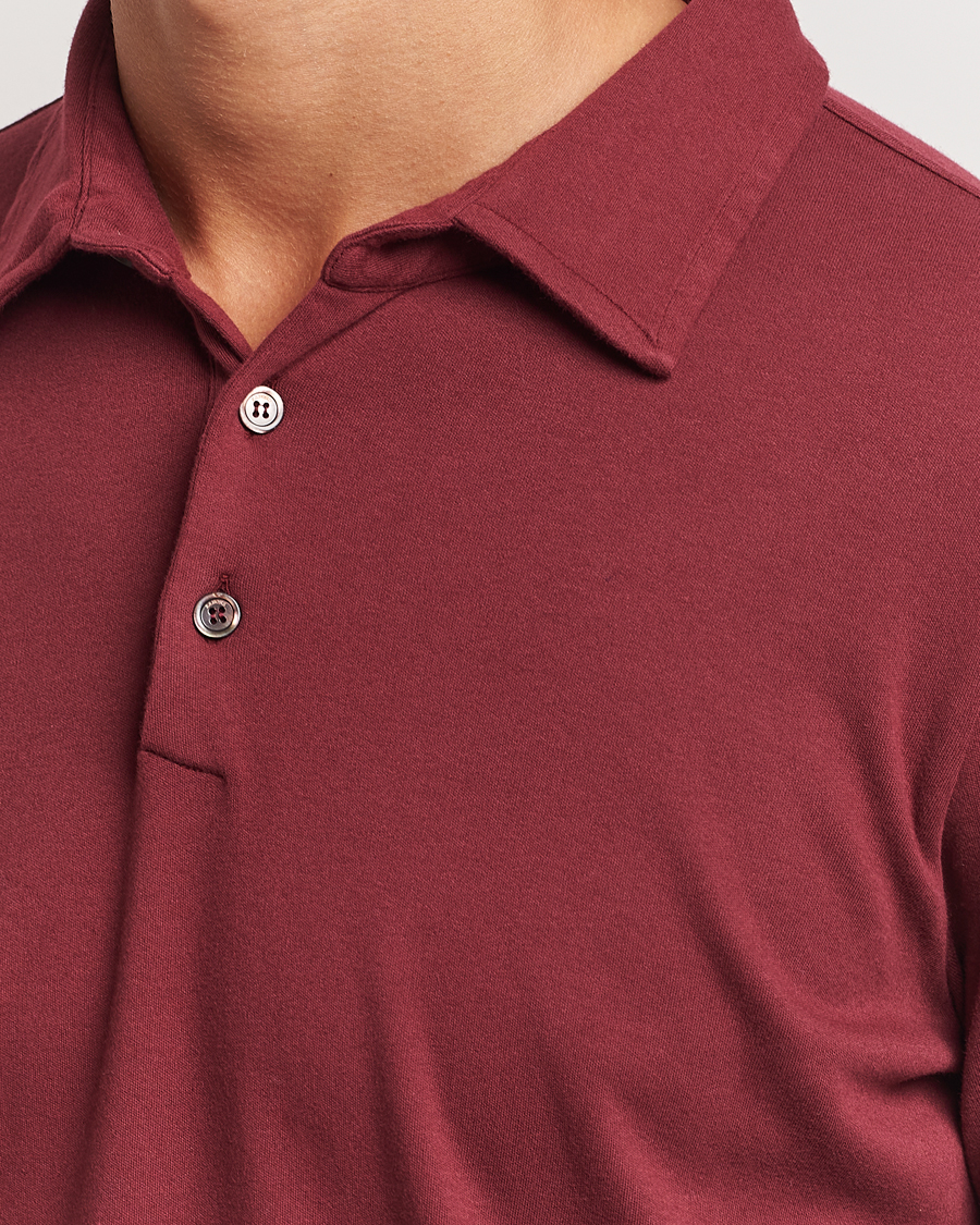Heren | Truien | Zanone | Heavy Jersey Long Sleeve Polo Bordeaux