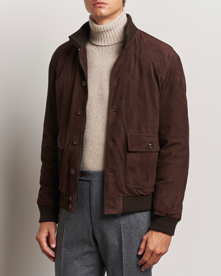 Heren | Jassen | Valstar | Goose Down Valstarino Dark Brown Suede