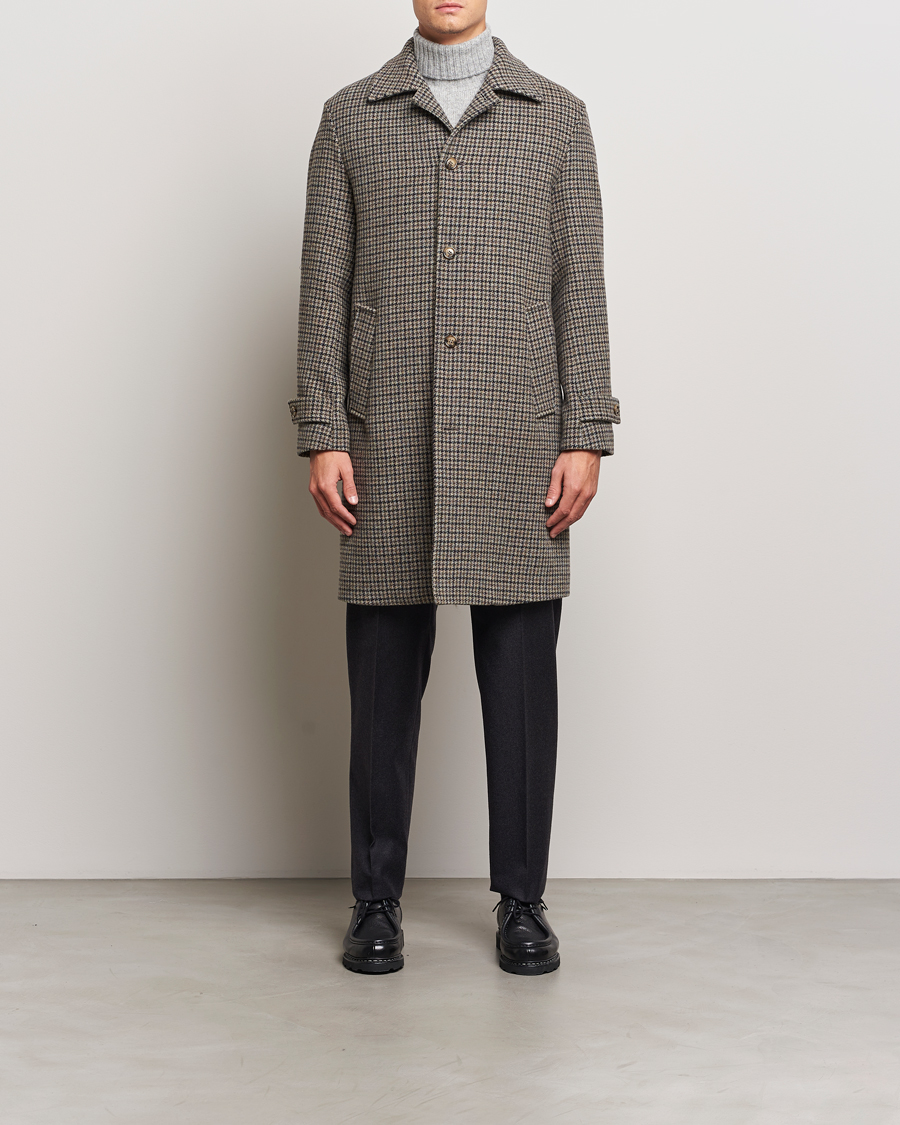Heren | Jassen | Valstar | Marcello Wool Overcoat Grey Houndstooth