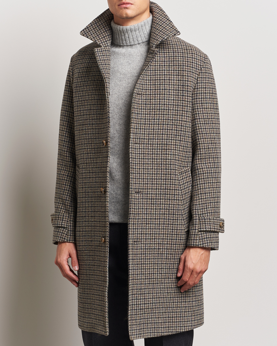 Heren | Jassen | Valstar | Marcello Wool Overcoat Grey Houndstooth