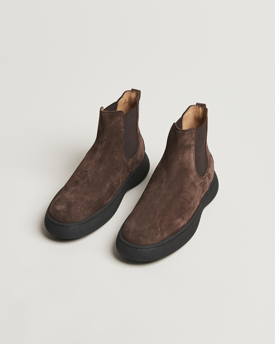 Heren | Tod's Gommino Chelsea Boots Dark Brown Suede | Tod's | Gommino Chelsea Boots Dark Brown Suede
