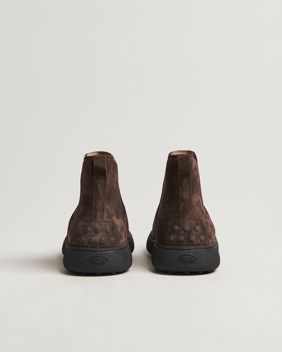 Heren | Tod's Gommino Chelsea Boots Dark Brown Suede | Tod's | Gommino Chelsea Boots Dark Brown Suede