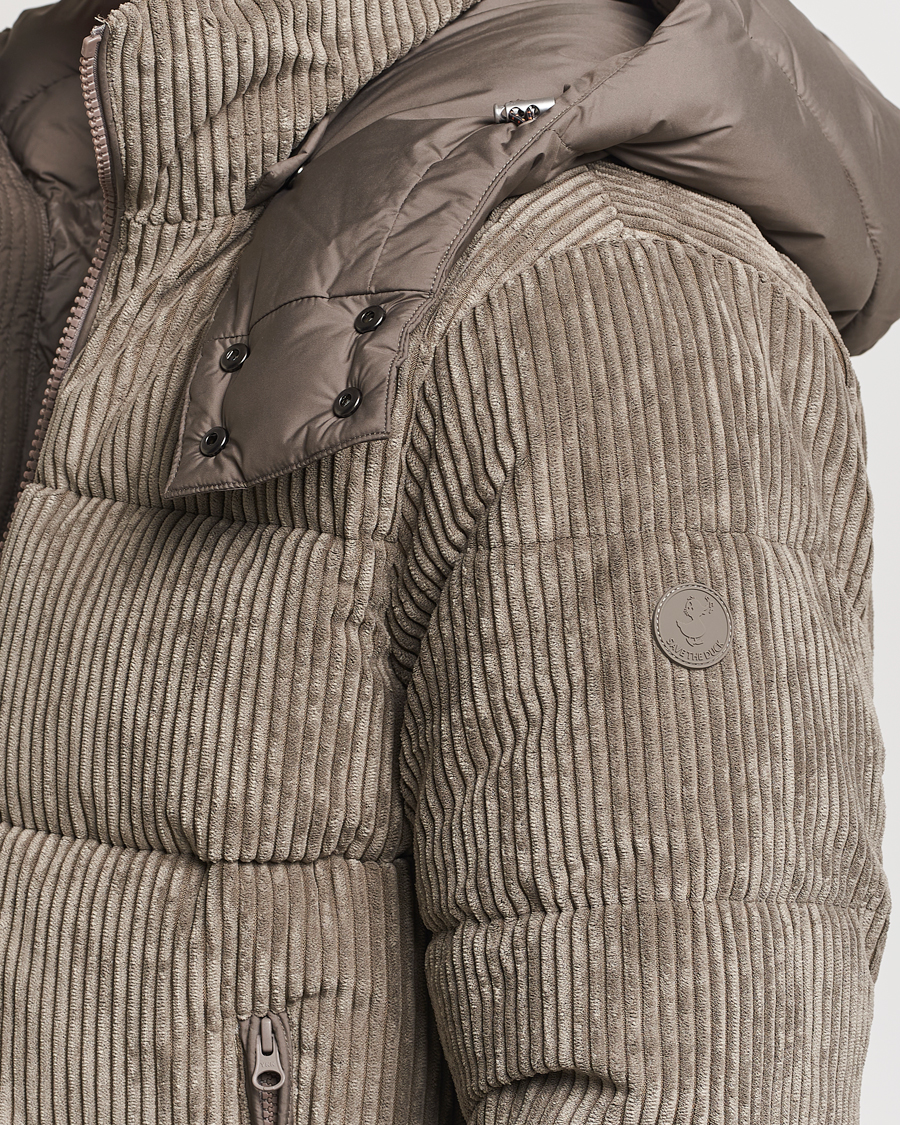 Heren | Jassen | Save The Duck | Albus Cord Padded Puffer Jacket Mud Grey