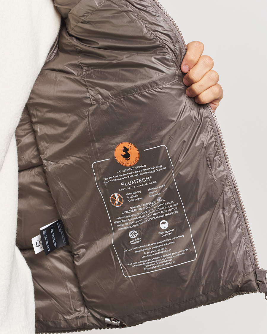 Heren | Jassen | Save The Duck | Albus Cord Padded Puffer Jacket Mud Grey