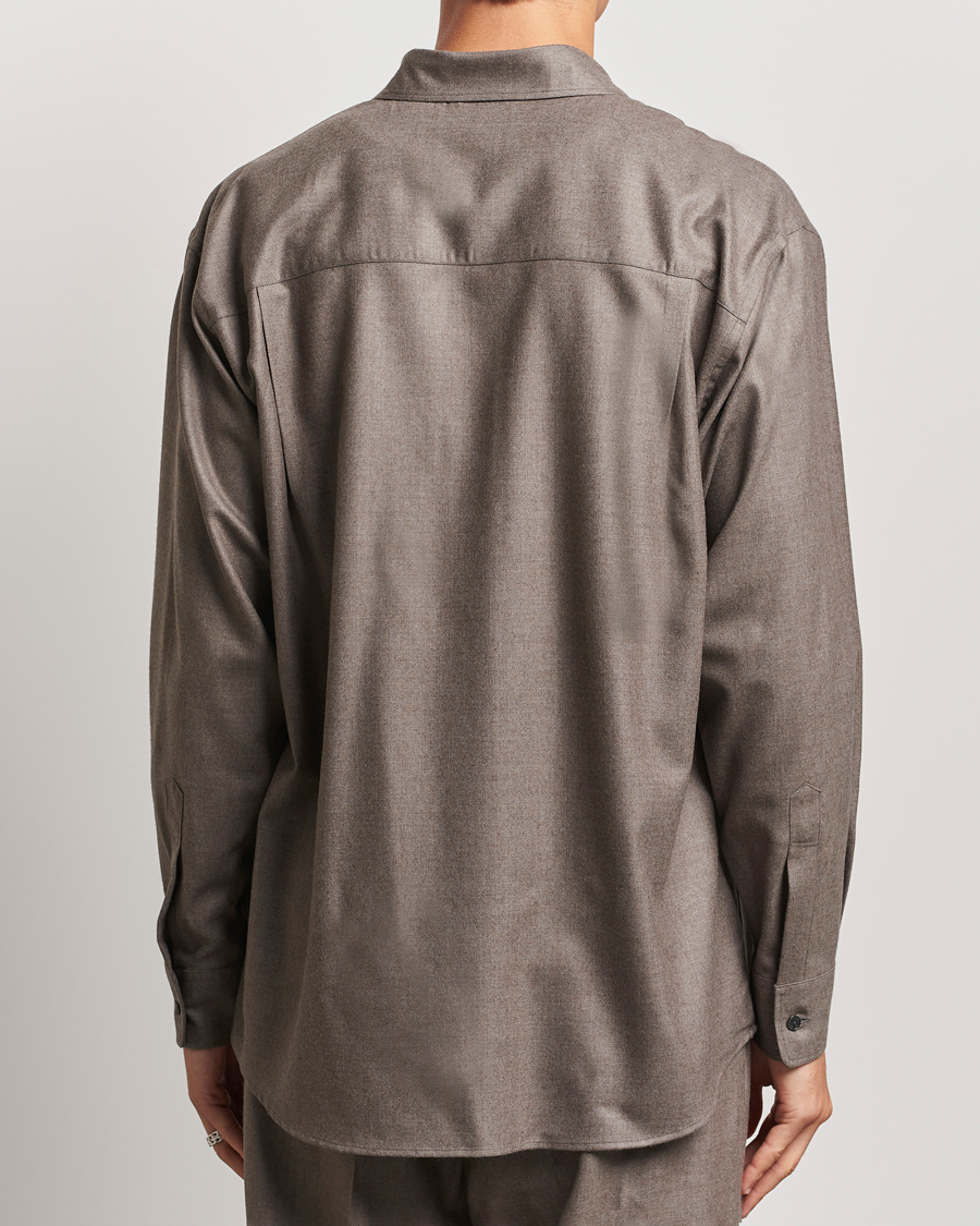 Heren | Overhemden | Auralee | Superlight Wool Shirt Top Brown