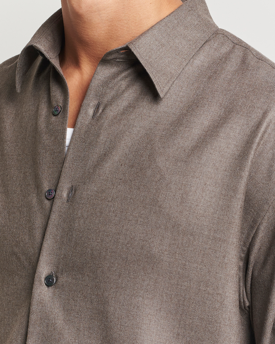 Heren | Overhemden | Auralee | Superlight Wool Shirt Top Brown