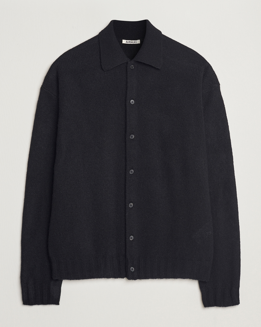 Heren | Truien | Auralee | Shetland Wool/Cashmere Cardigan Black