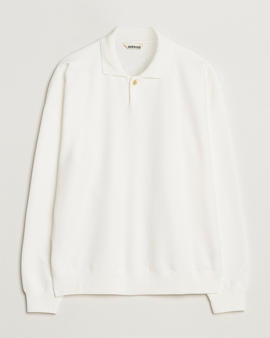 Heren | Truien | Auralee | Pima Cotton Long Sleeve Polo White