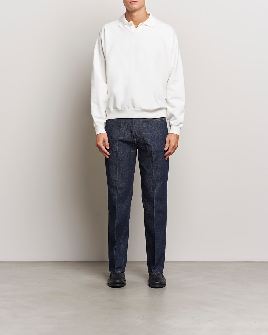 Heren | Truien | Auralee | Pima Cotton Long Sleeve Polo White