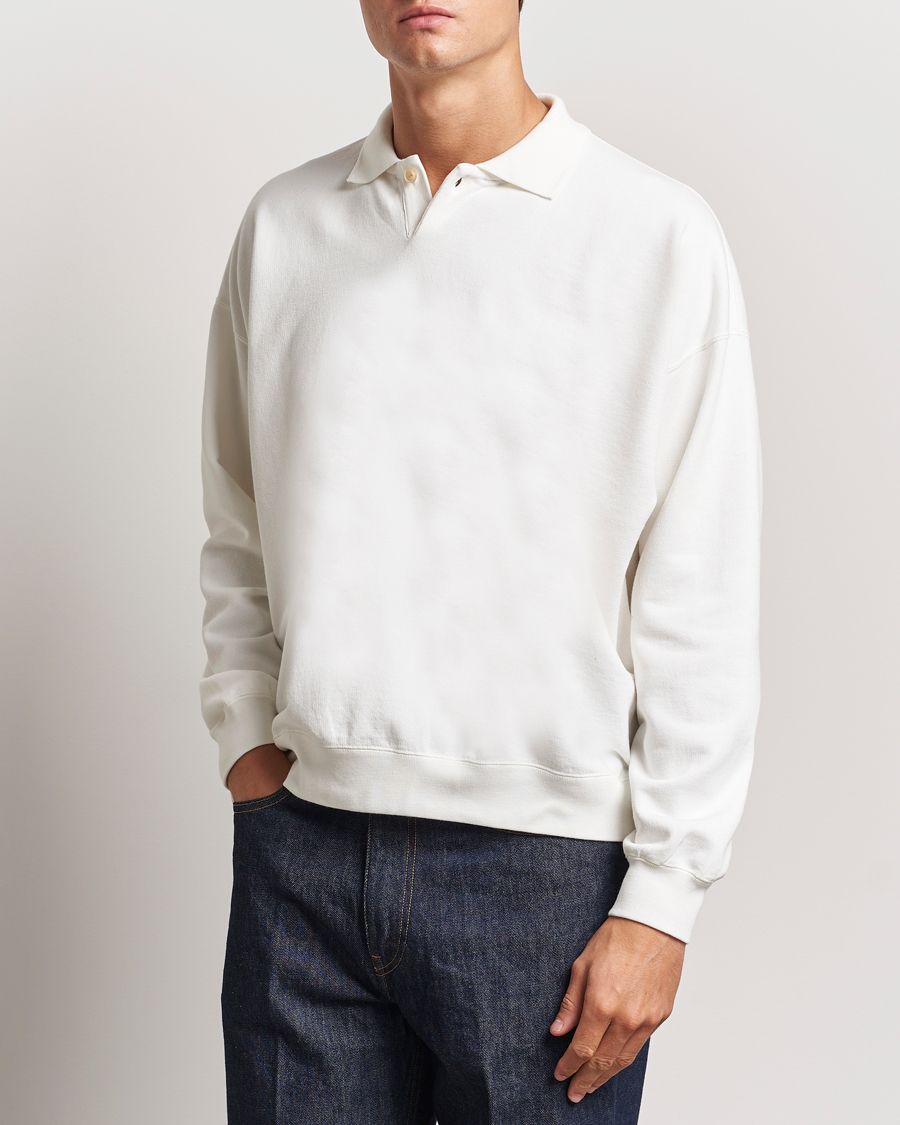 Heren | Truien | Auralee | Pima Cotton Long Sleeve Polo White