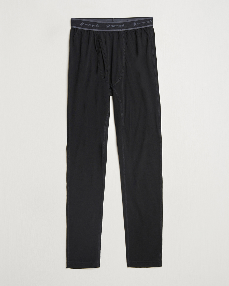 Heren | Broeken | Snow Peak | Merino Wool Tights Black