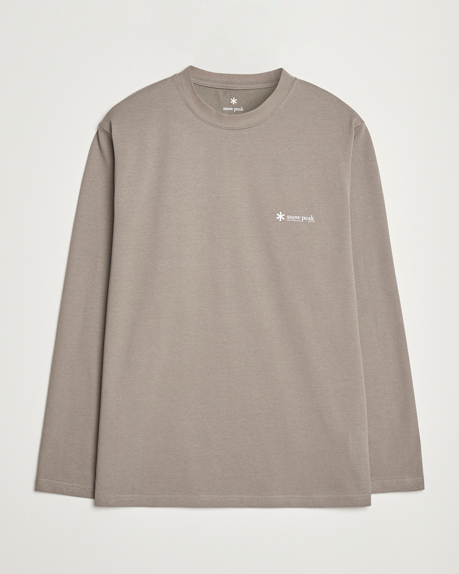 Heren | T-shirts | Snow Peak | Onepoint Long Sleeve T-Shirt Greige