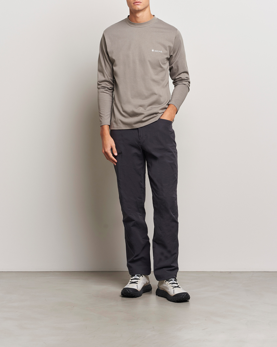 Heren | T-shirts | Snow Peak | Onepoint Long Sleeve T-Shirt Greige