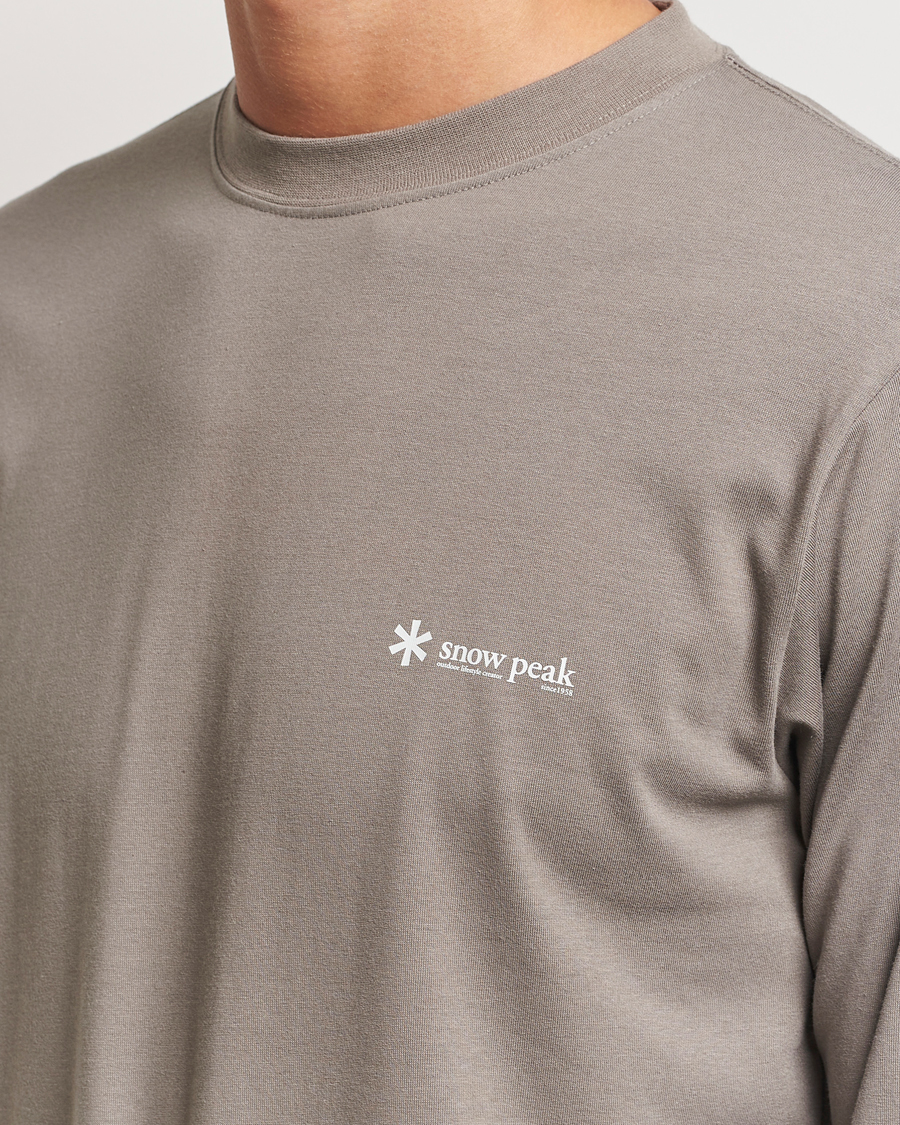 Heren | T-shirts | Snow Peak | Onepoint Long Sleeve T-Shirt Greige