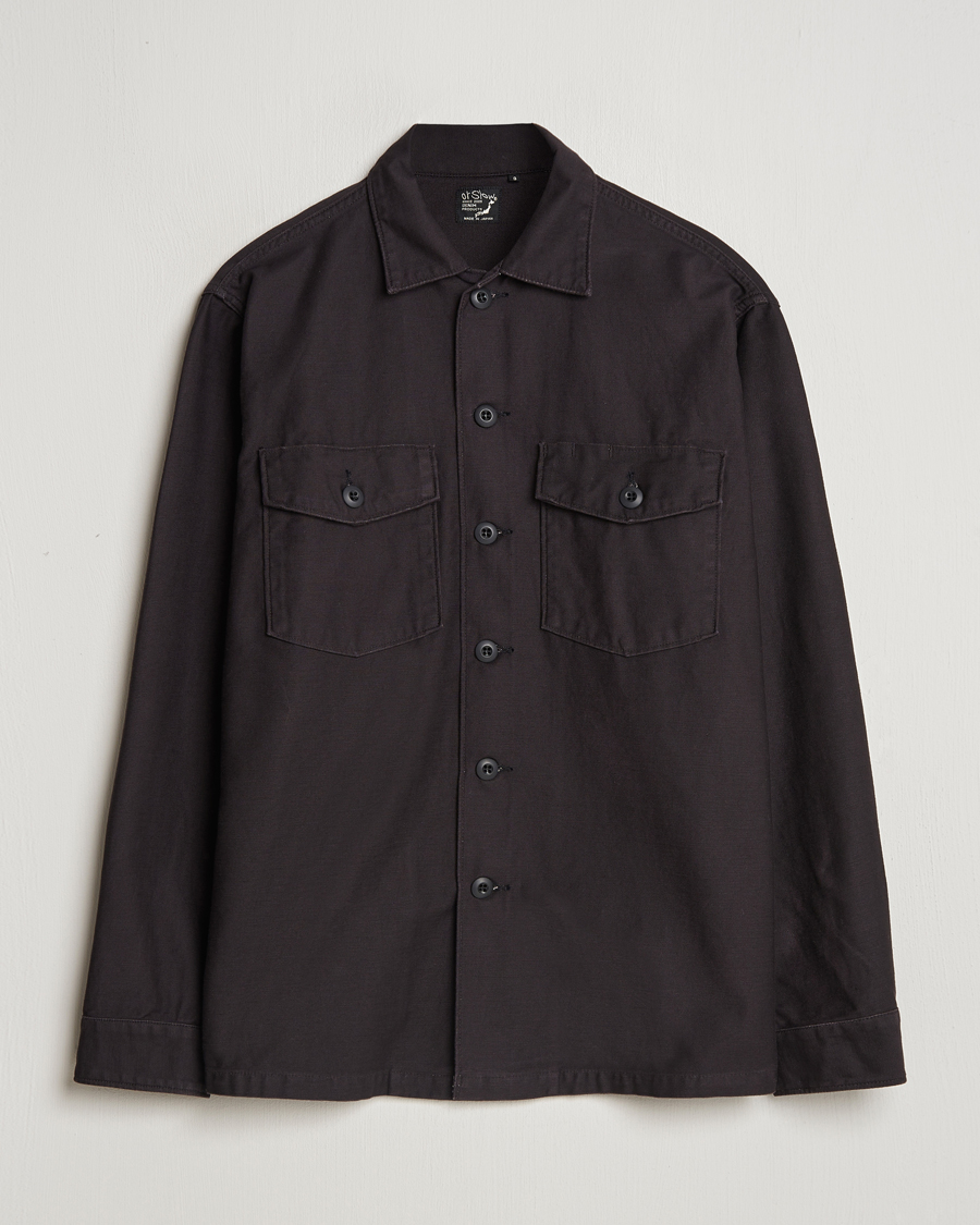 Heren | Overhemden | orSlow | Cotton Sateen US Army Overshirt Black