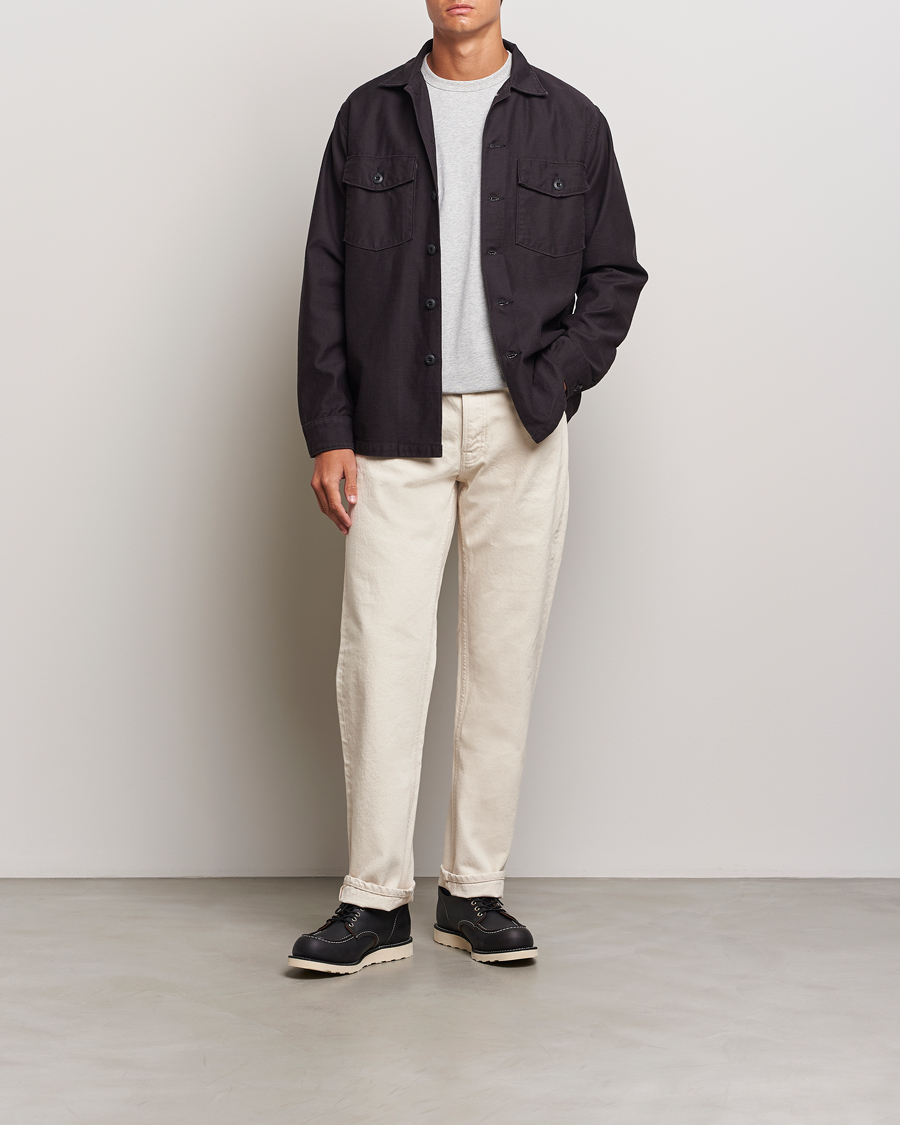 Heren | Overhemden | orSlow | Cotton Sateen US Army Overshirt Black