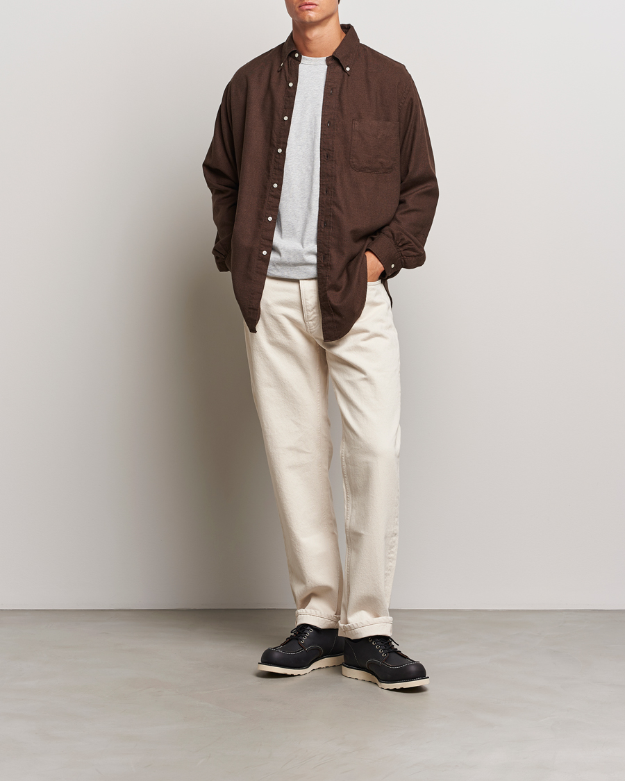 Heren | Overhemden | orSlow | Button Down Shirt Burgundy