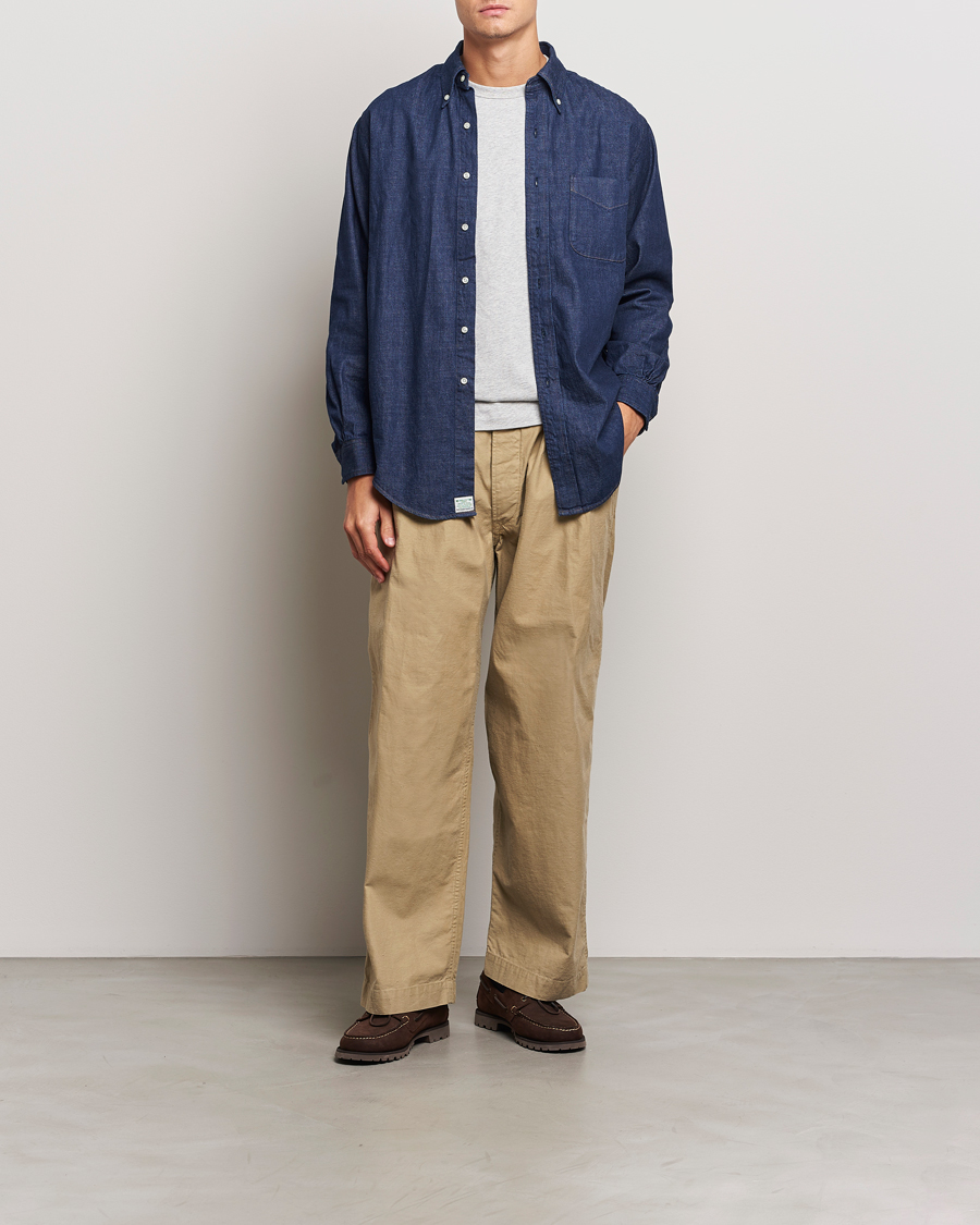 Heren | Overhemden | orSlow | Denim Button Down Shirt One Wash