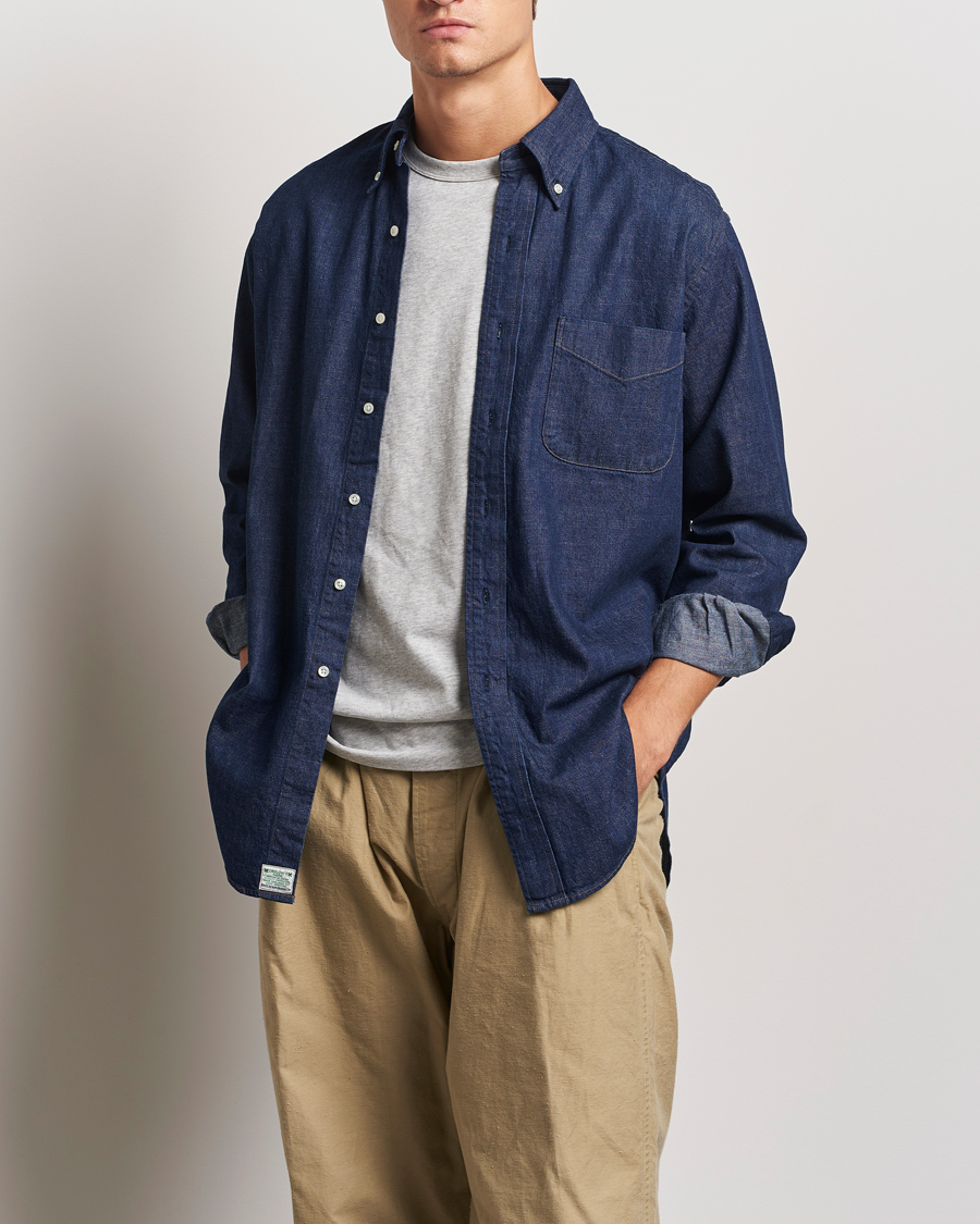 Heren | Overhemden | orSlow | Denim Button Down Shirt One Wash