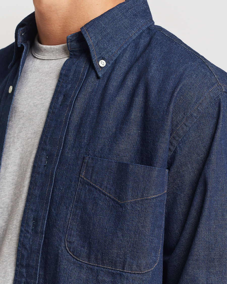 Heren | Overhemden | orSlow | Denim Button Down Shirt One Wash