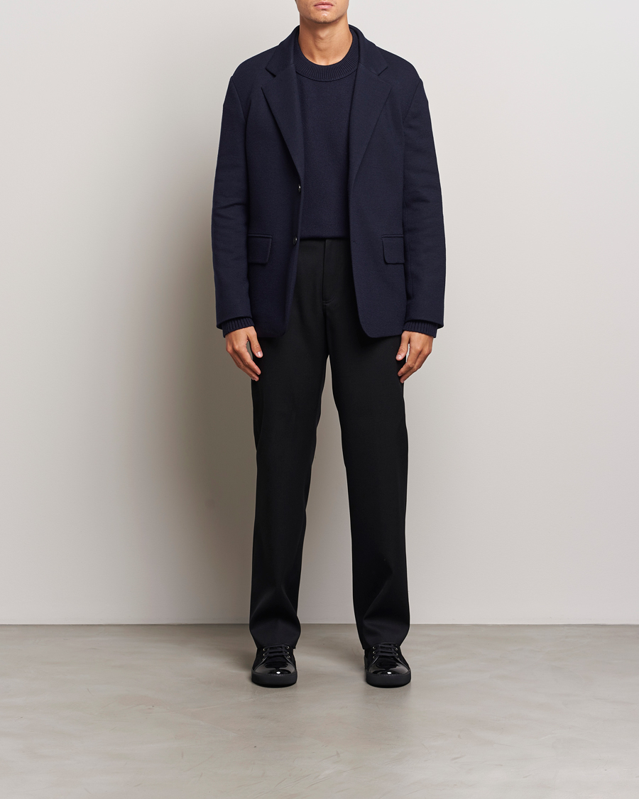 Heren | Broeken | Lanvin | Casual Straight Wool Trousers Black