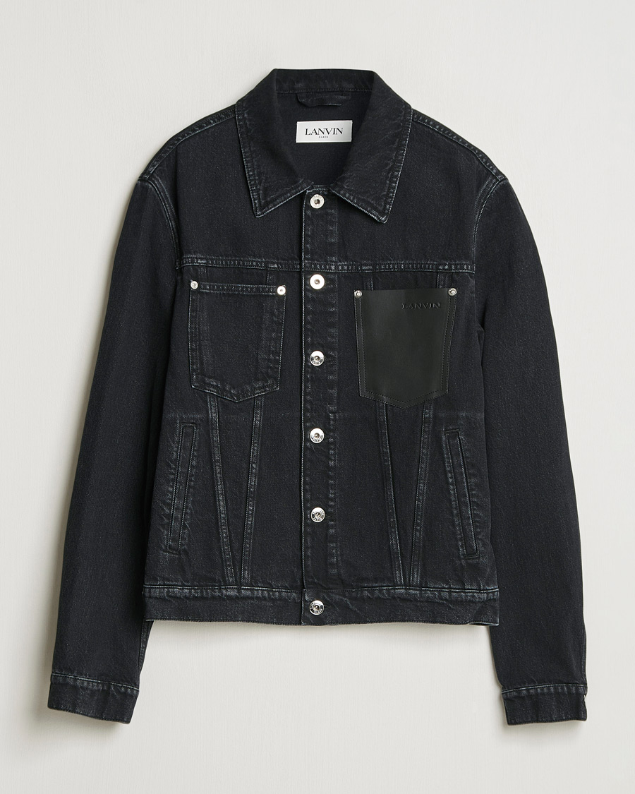 Heren | Jassen | Lanvin | Leather Pocket Denim Jacket Black