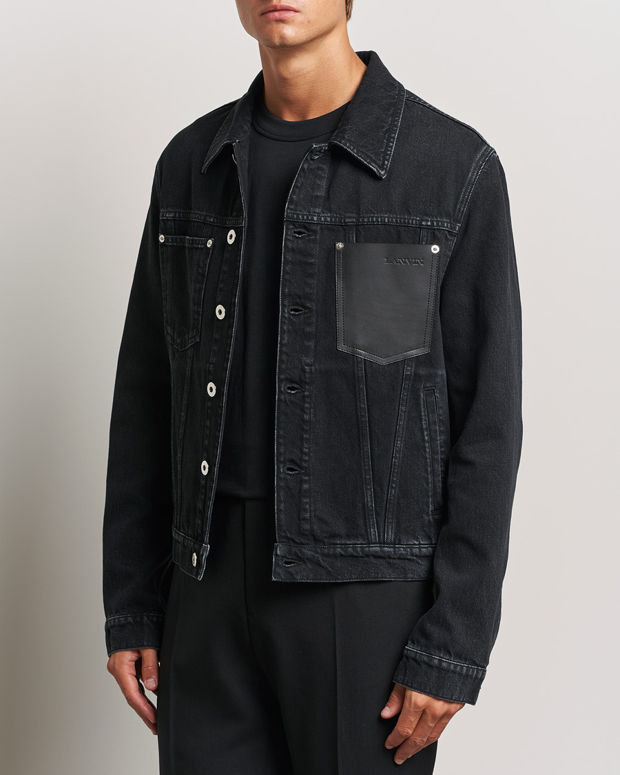 Heren | Jassen | Lanvin | Leather Pocket Denim Jacket Black