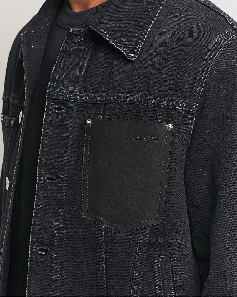 Heren | Jassen | Lanvin | Leather Pocket Denim Jacket Black