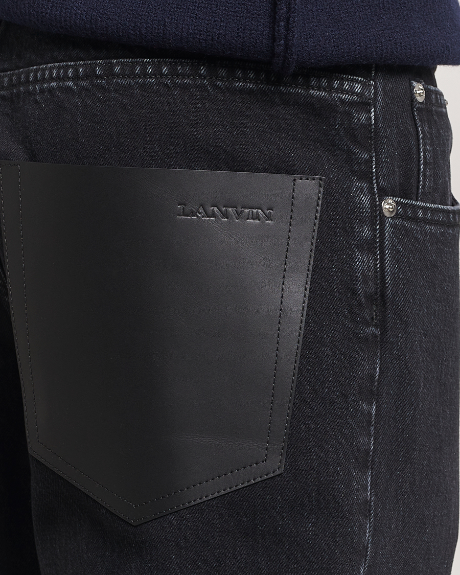 Heren | Jeans | Lanvin | Leather Pocket Denim Pants Black