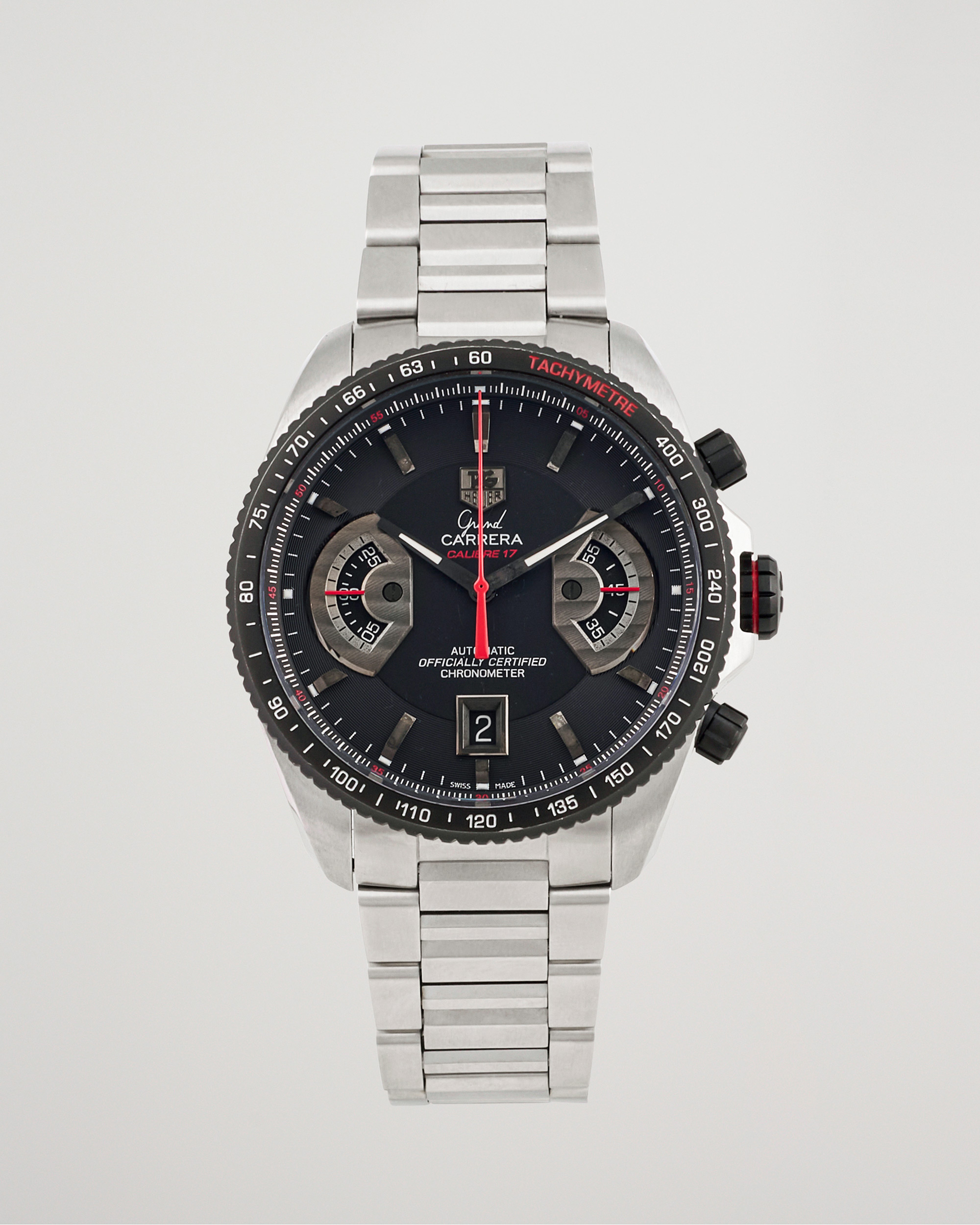 Heren | Tag Heuer Pre-Owned Grand Carrera Calibre 17 Ref. CAV511C Silver | Tag Heuer Pre-Owned | Grand Carrera Calibre 17 Ref. CAV511C Silver