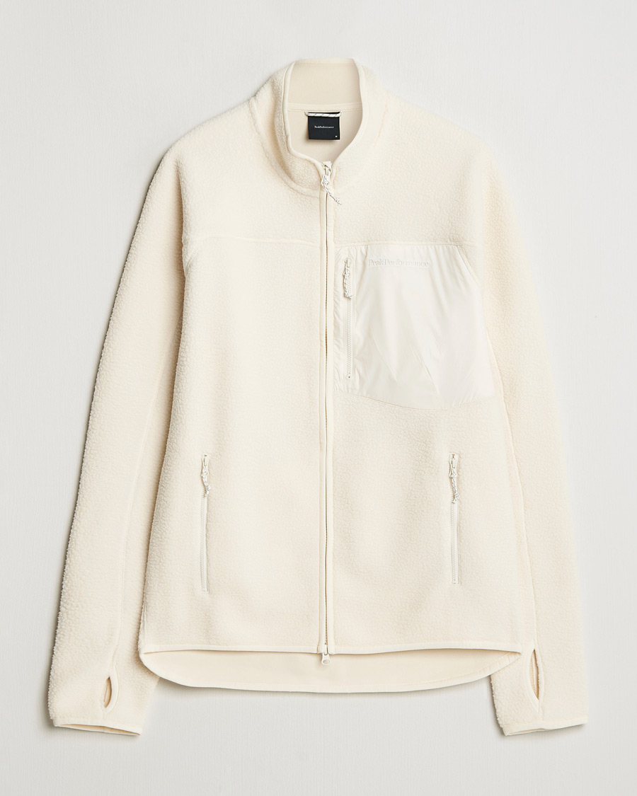 Heren | Truien | Peak Performance | Pile Full Zip Vintage White