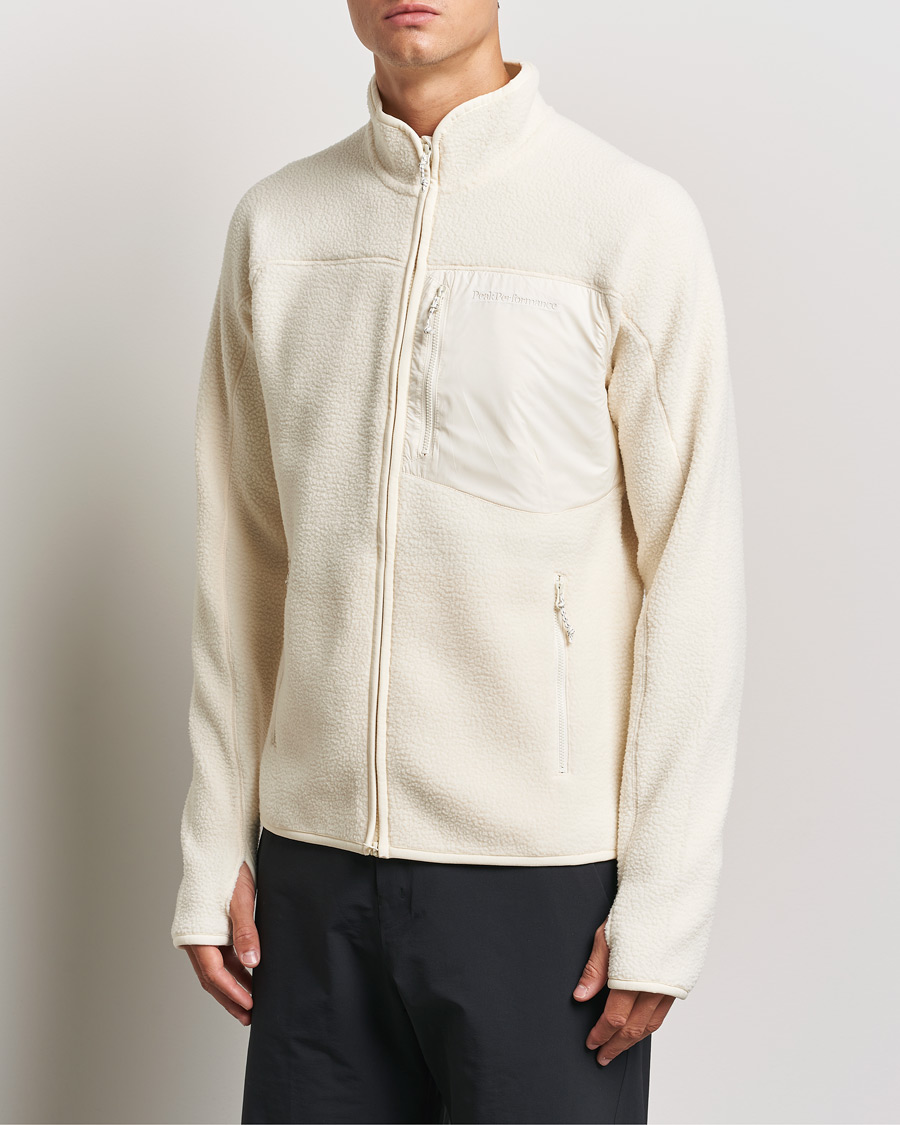 Heren | Truien | Peak Performance | Pile Full Zip Vintage White