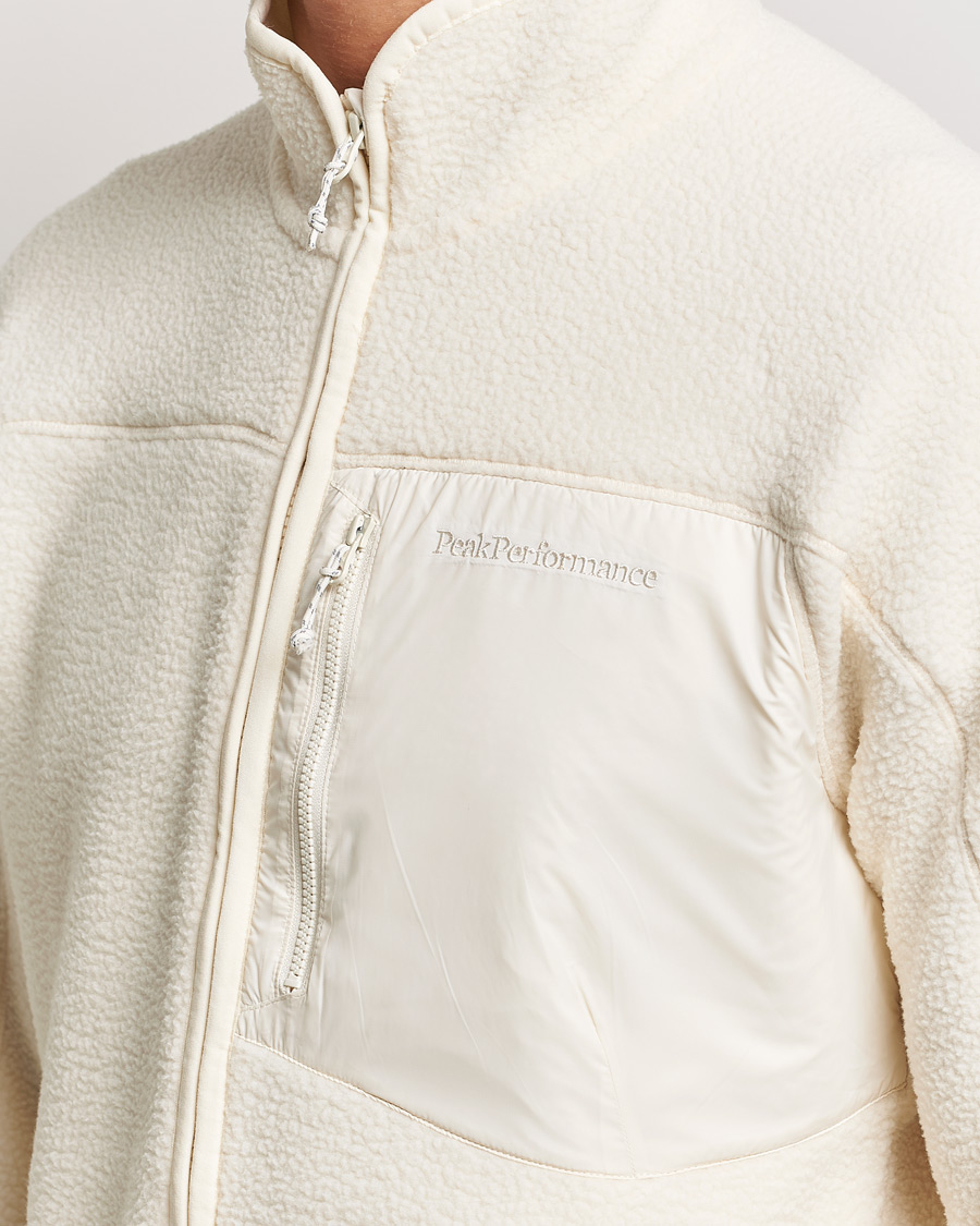 Heren | Truien | Peak Performance | Pile Full Zip Vintage White