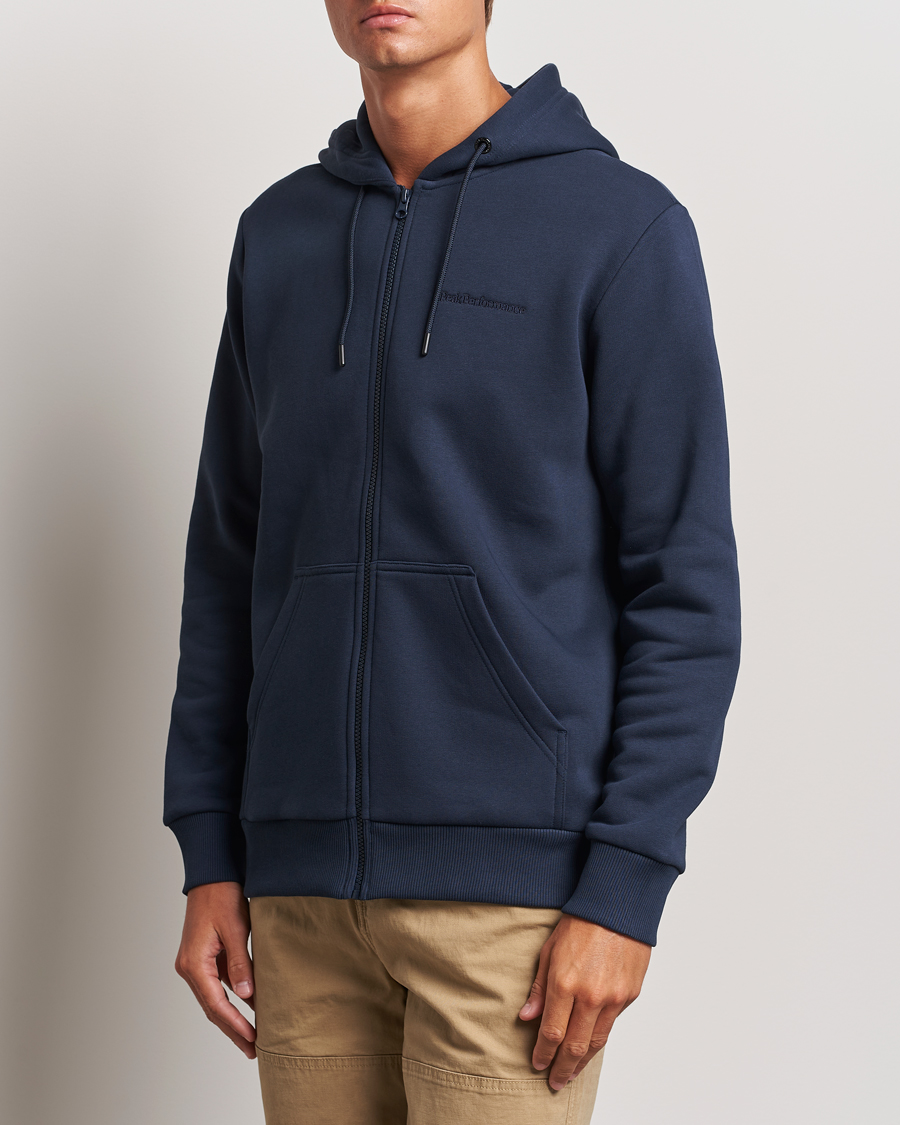Heren | Truien | Peak Performance | Original Full Zip Hoodie Blue Shadow