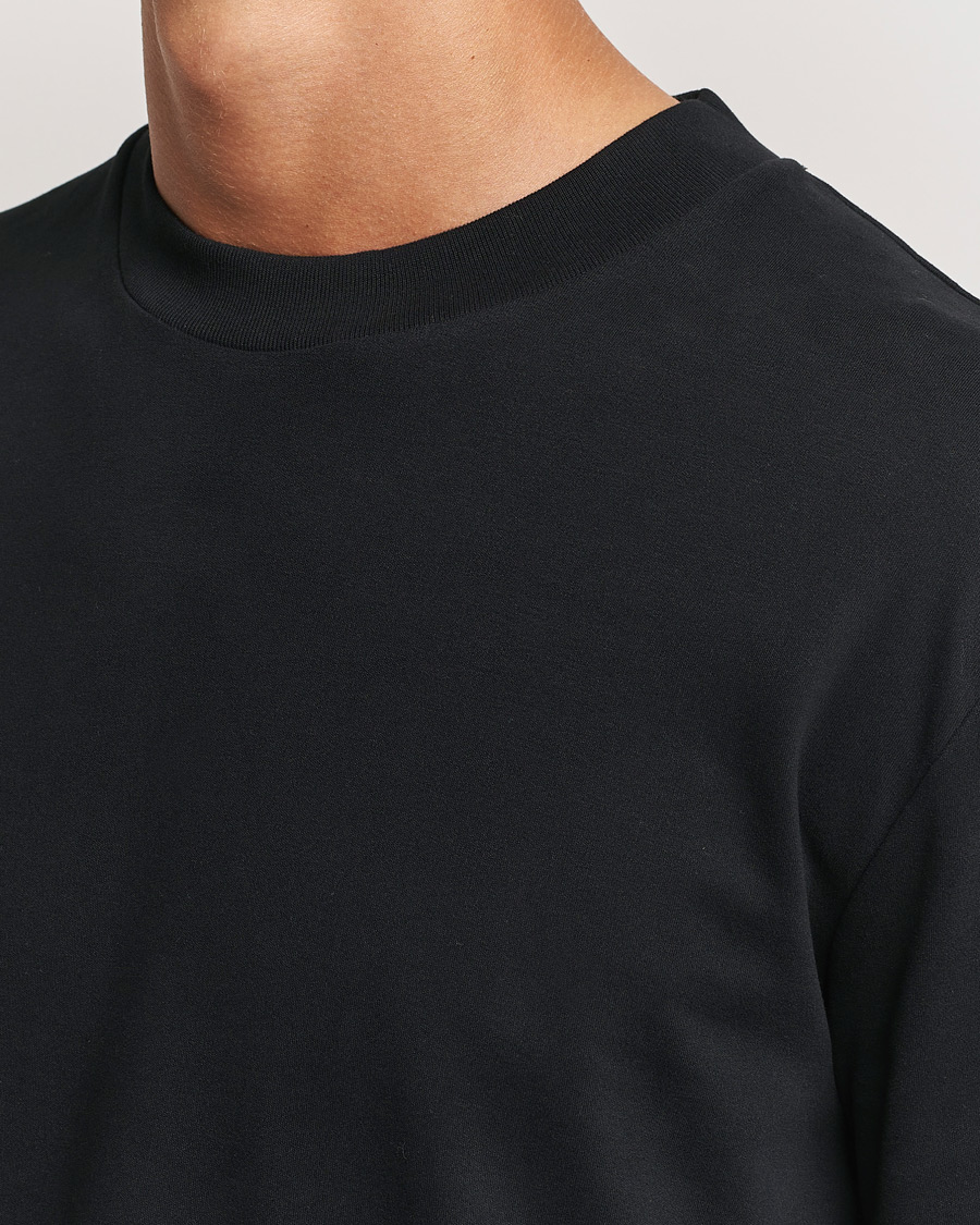 Heren | T-shirts | Sunspel | Heavy Weight Supima Cotton Long Sleeve T-Shirt Black