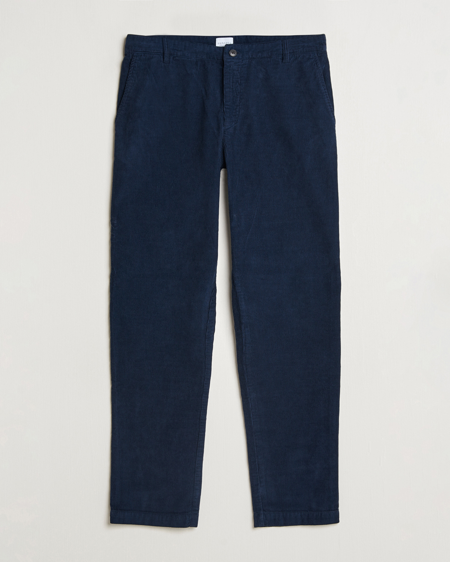 Heren | Broeken | Sunspel | Corduroy Chore Trousers Navy