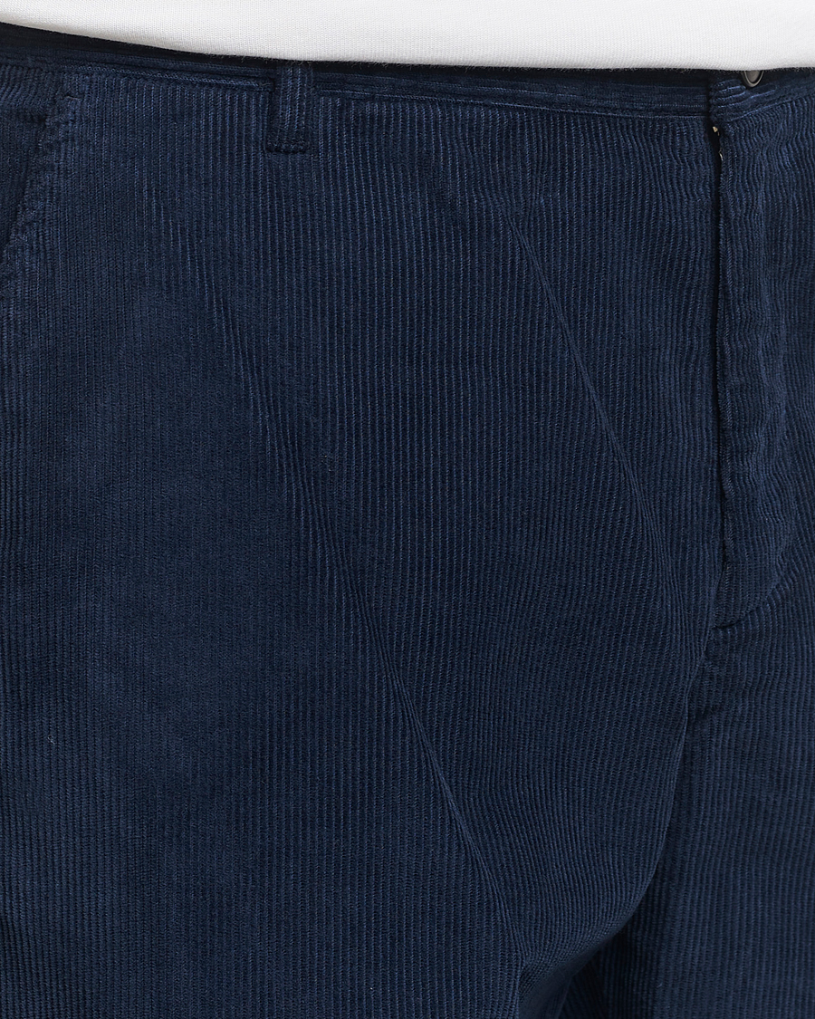 Heren | Broeken | Sunspel | Corduroy Chore Trousers Navy